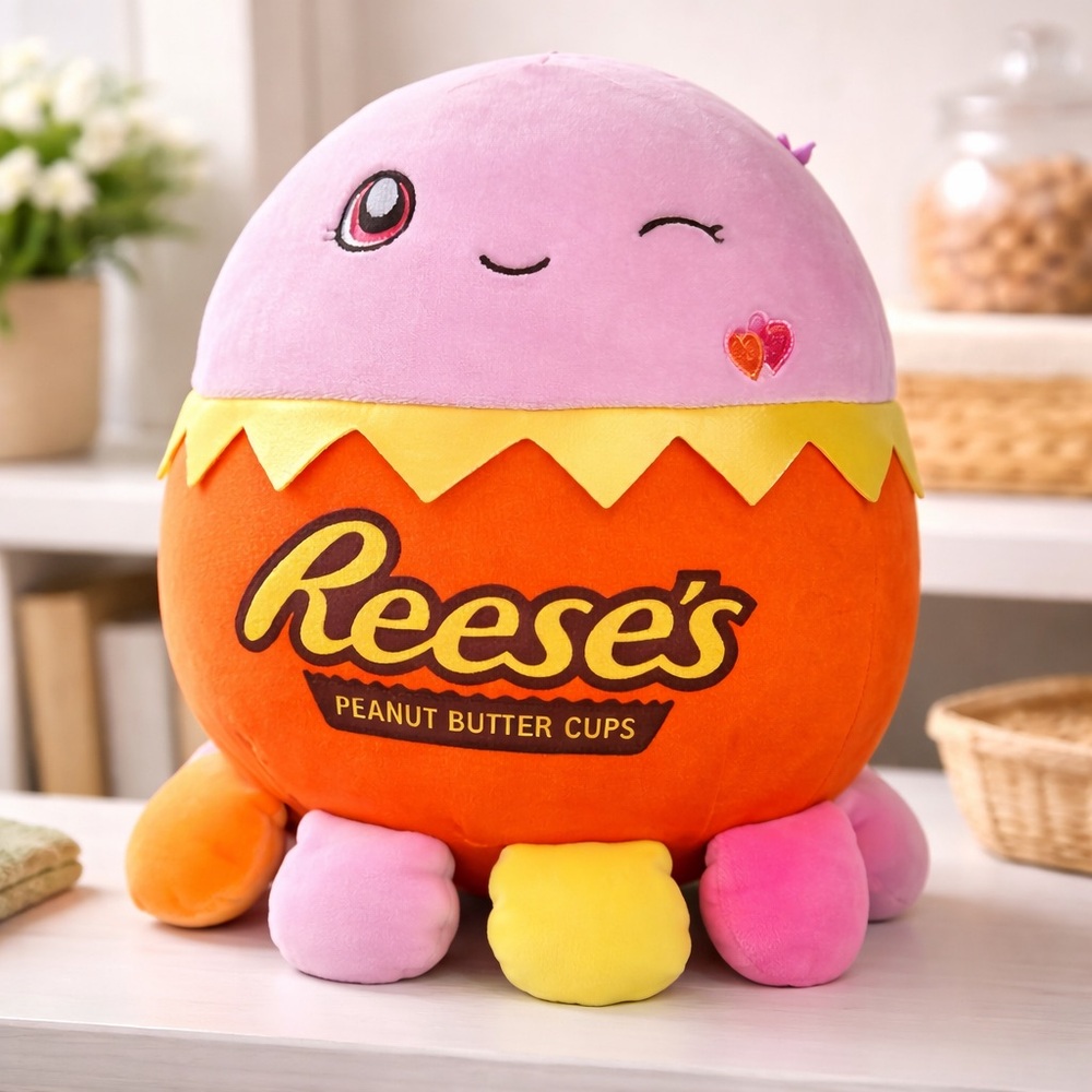 Squishmallows Reese’s Peanut Butter Cup Plush Octopus – Kellytoy Jazwares, NWOT